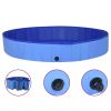 Foldable Dog Swimming Pool Blue 78.7"x11.8" PVC