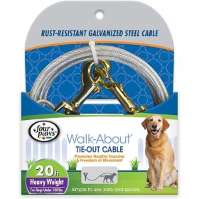 Four Paws Dog Tie Out Cable Heavy Weight (Option: 20' Long Cable)