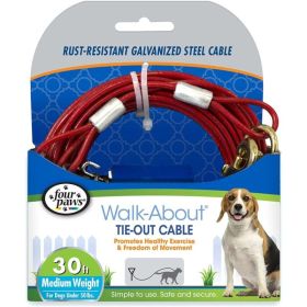 Four Paws Dog Tie Out Cable Medium Weight (Option: 30" Long Cable)