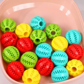 Pet molar toy watermelon ball silicone toy dog molar ball bite-resistant, teeth-cleaning and food-leakage ball chewing dog bite toy (Color: Blue figure eight ball)