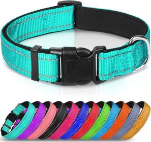 Reflective Dog Collar; Soft Neoprene Padded Breathable Nylon Pet Collar Adjustable for Medium Dogs (Color: gray)