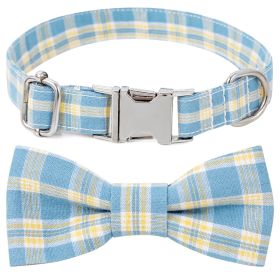 Plaid Dog Collar with Bow Pet Gift Adjustable Soft and Comfy Bowtie Collars for Small Medium Large Dogs (colour: Style 1)